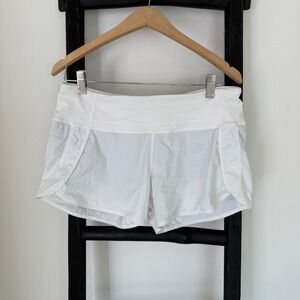 Lululemon Womens Run Time ll Shorts 4" White Size 8